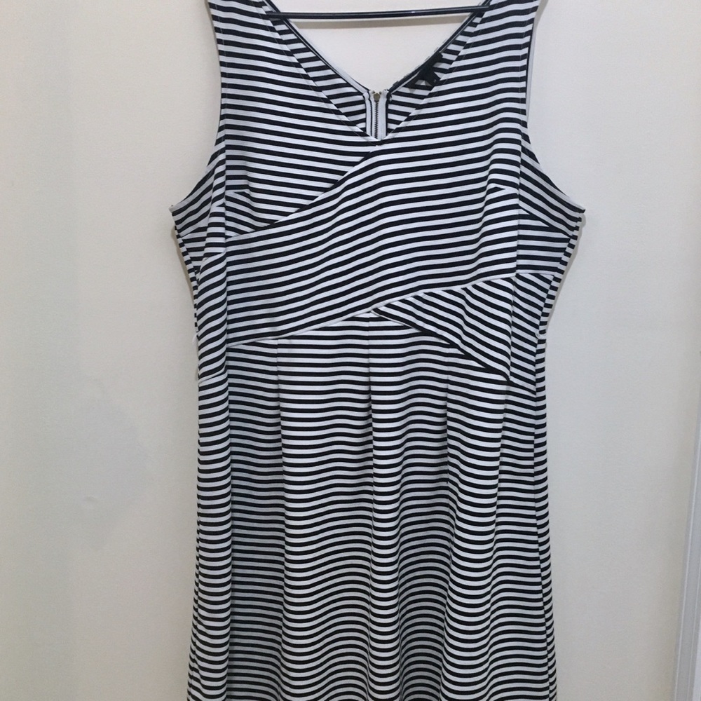 Lane Bryant Striped Fitted Dress